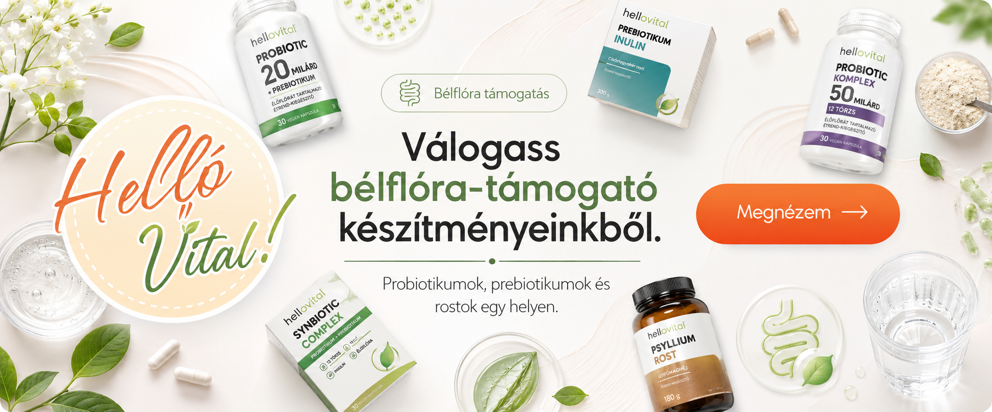 Bélflóra támogatás - Hellovital készítmények