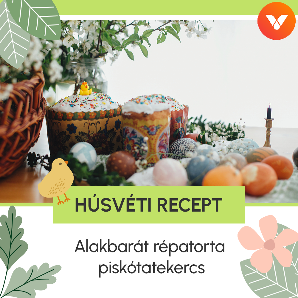 Húsvéti alakbarát répatorta piskótatekercs